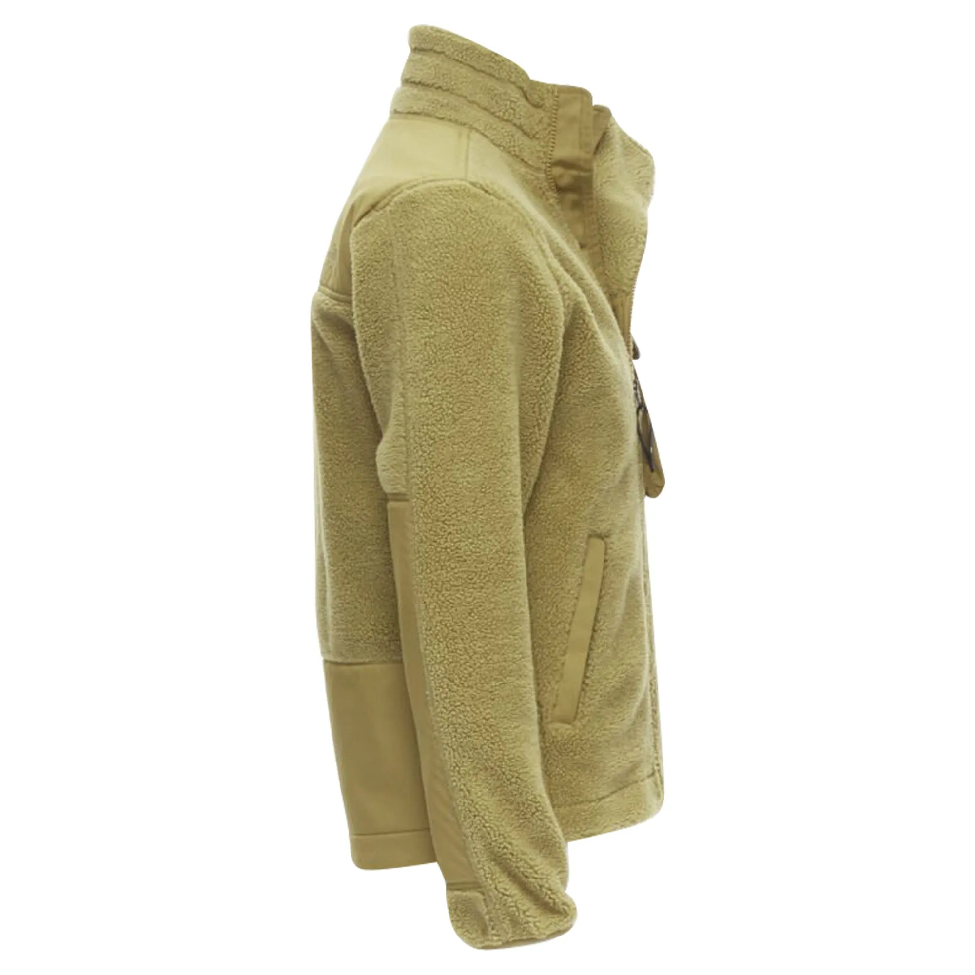 North Face fleece patch pocket asymmetric zip up jacket