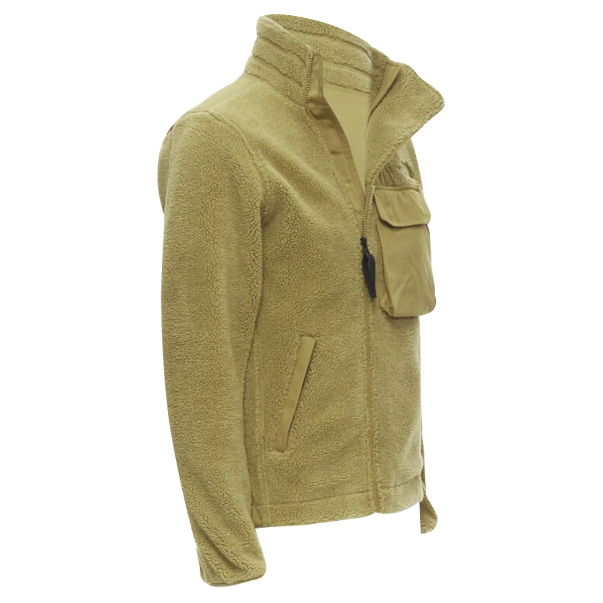 North Face fleece patch pocket asymmetric zip up jacket