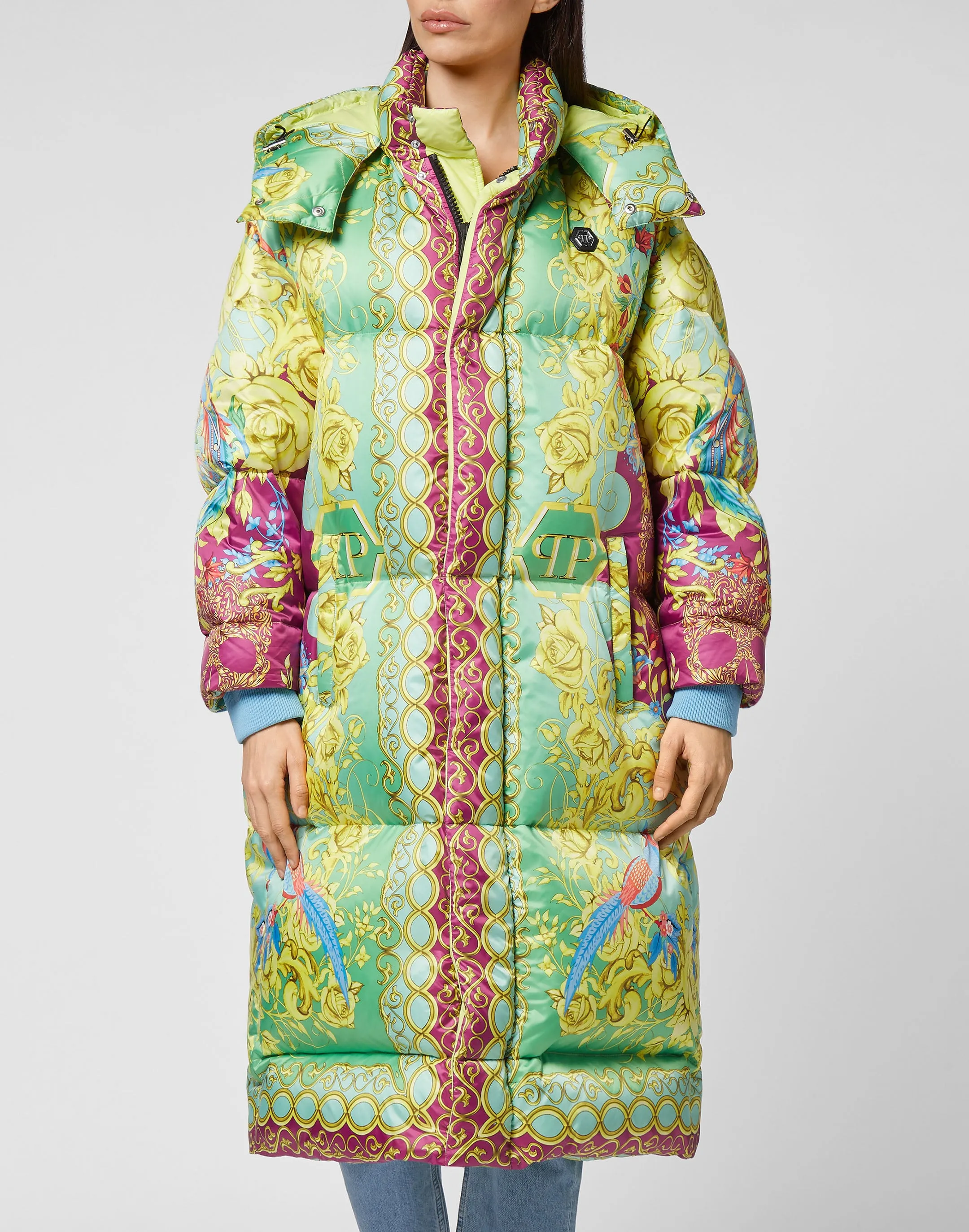 Nylon Bomber Long print New Baroque