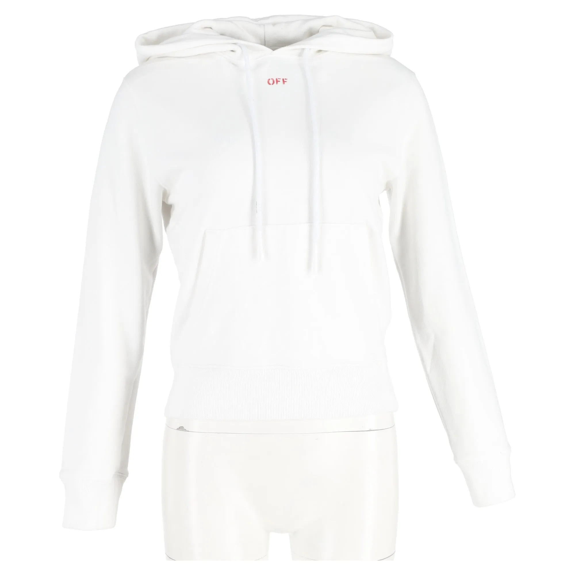 Off-White Arrow Print Hoodie in White Cotton