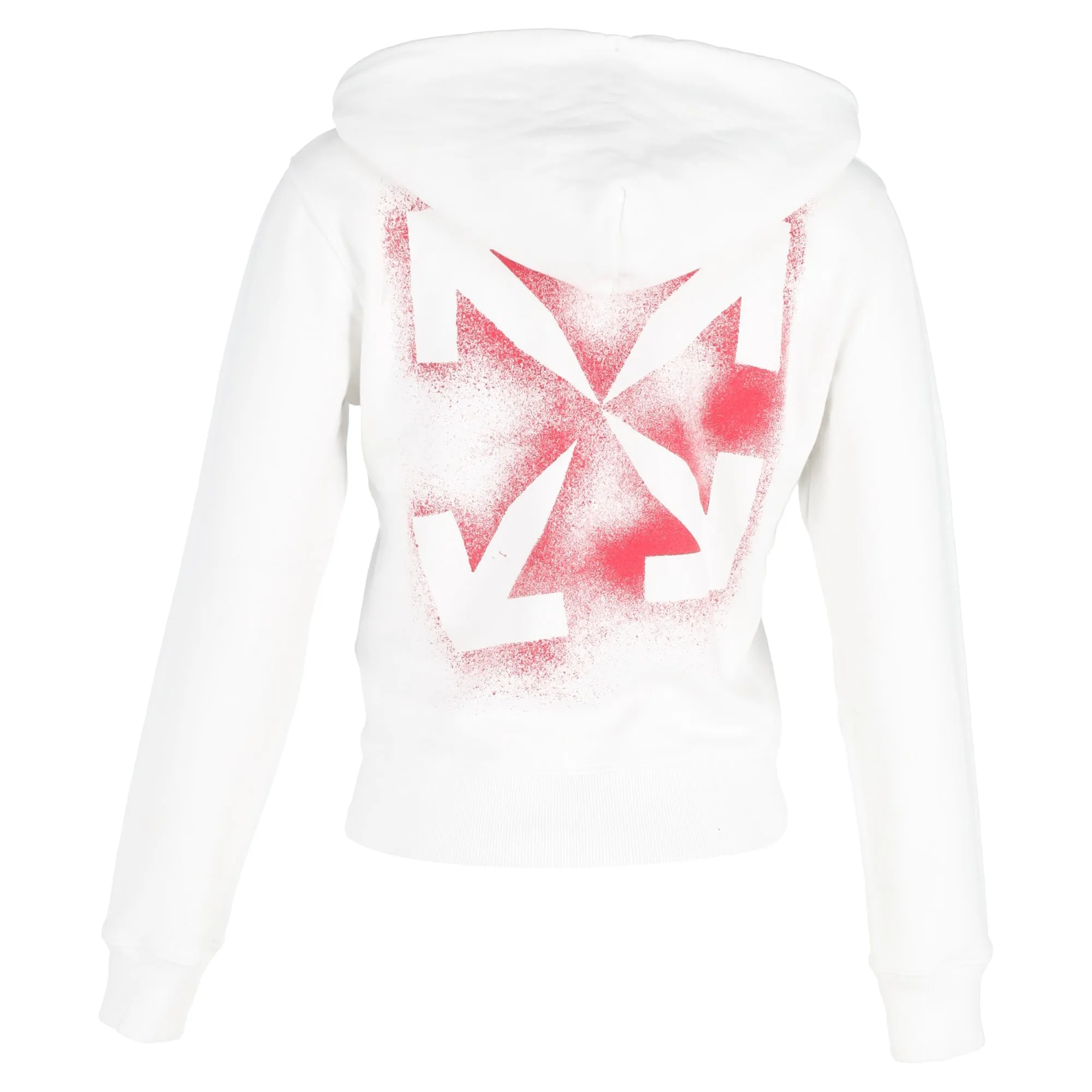 Off-White Arrow Print Hoodie in White Cotton