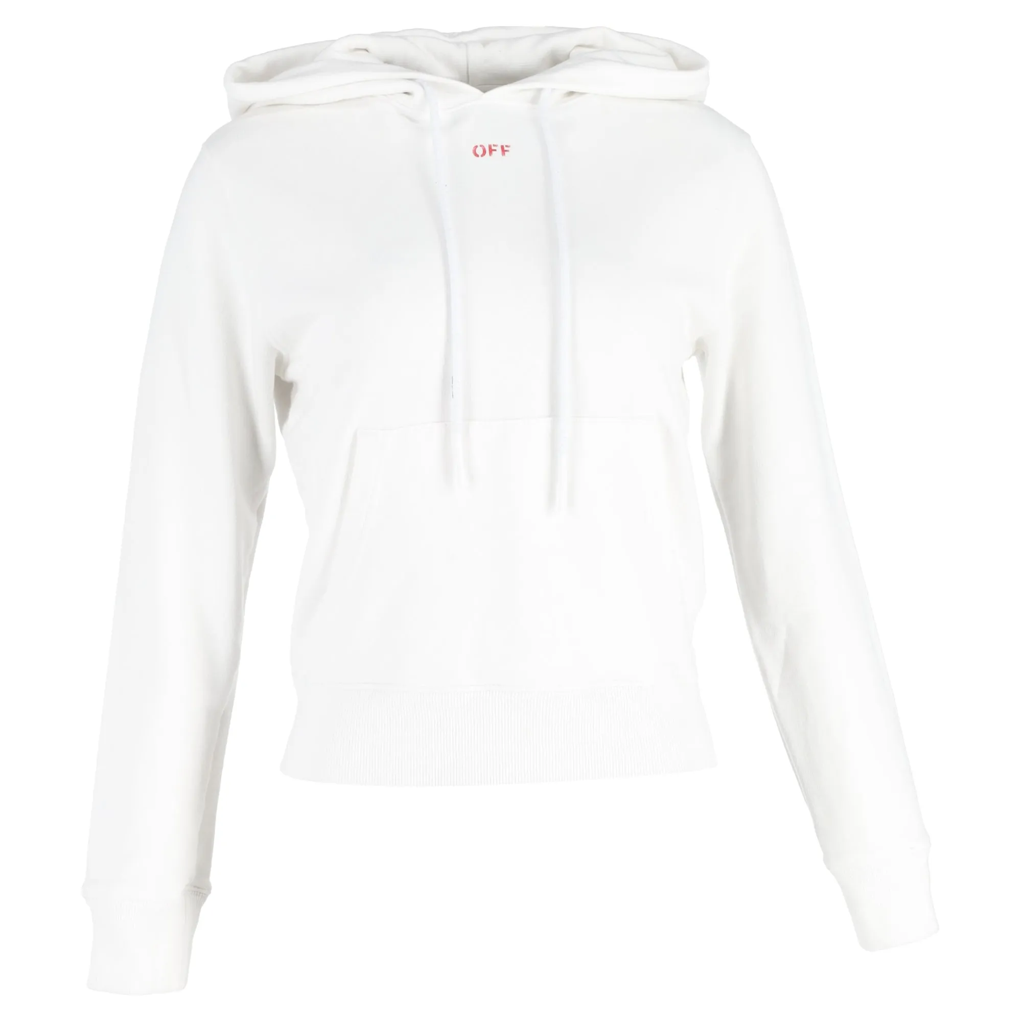 Off-White Arrow Print Hoodie in White Cotton