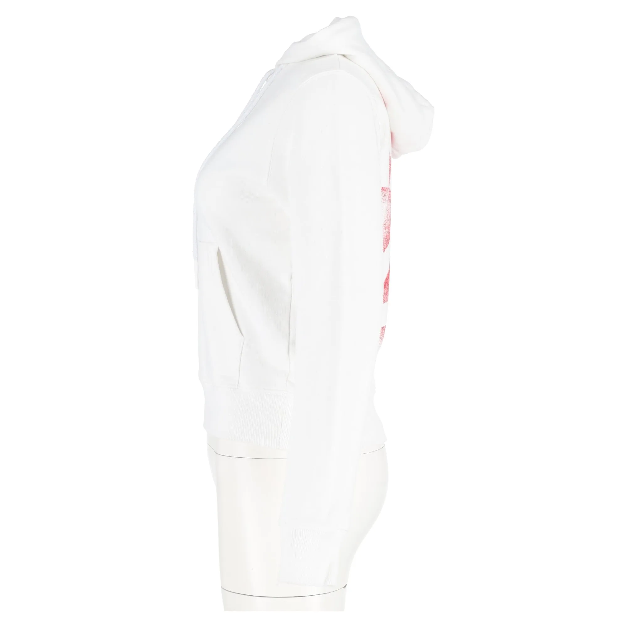 Off-White Arrow Print Hoodie in White Cotton