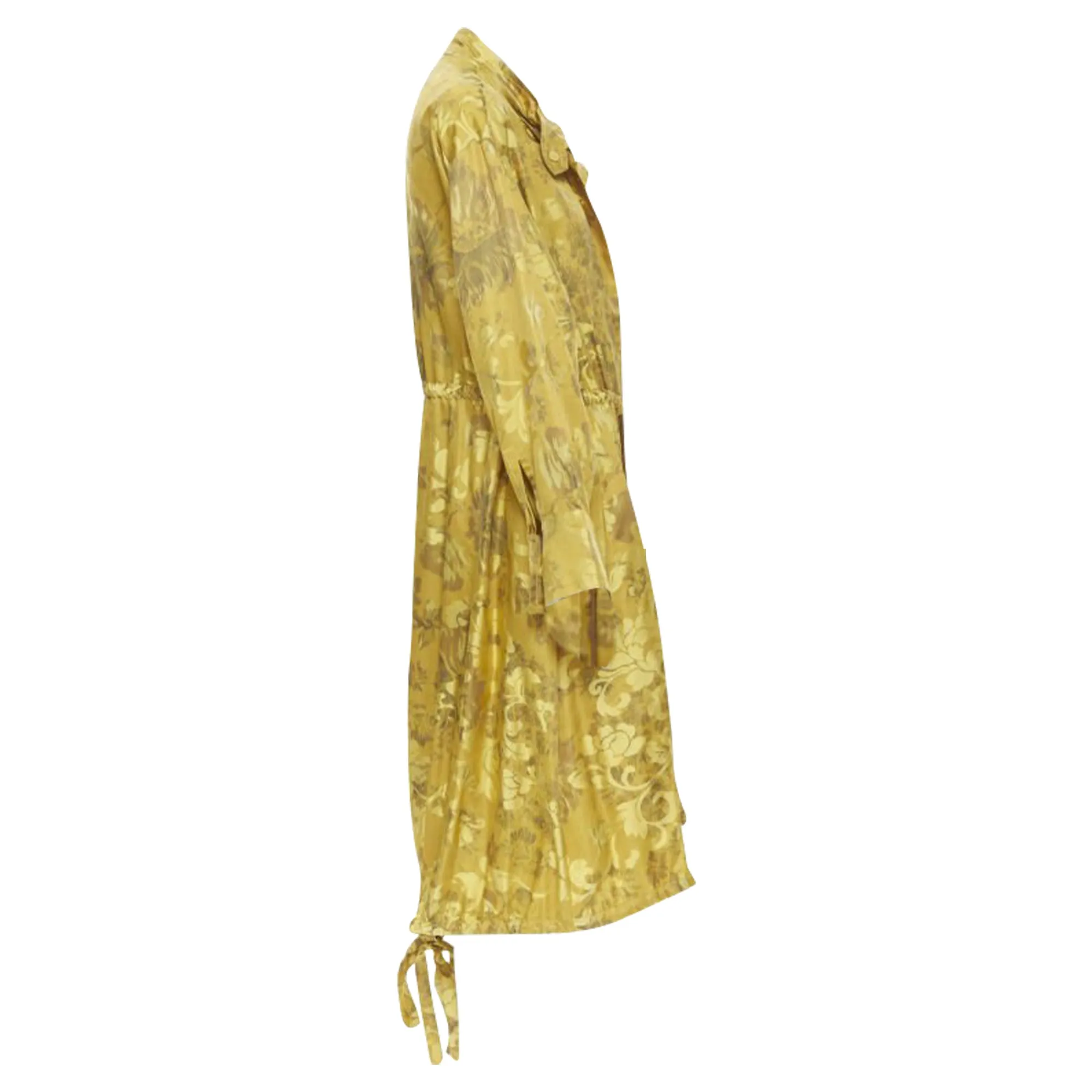 Oscar De La Renta silk floral tassel drawstring robe coat