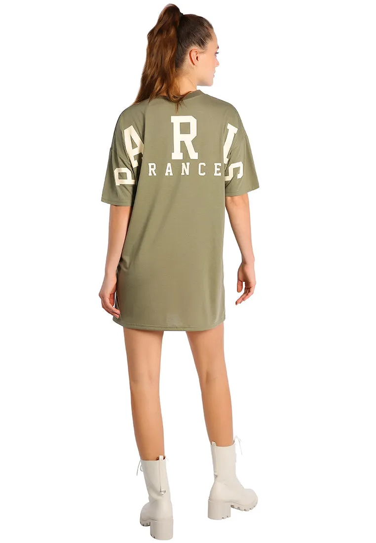 over sized varsity graphic tee top