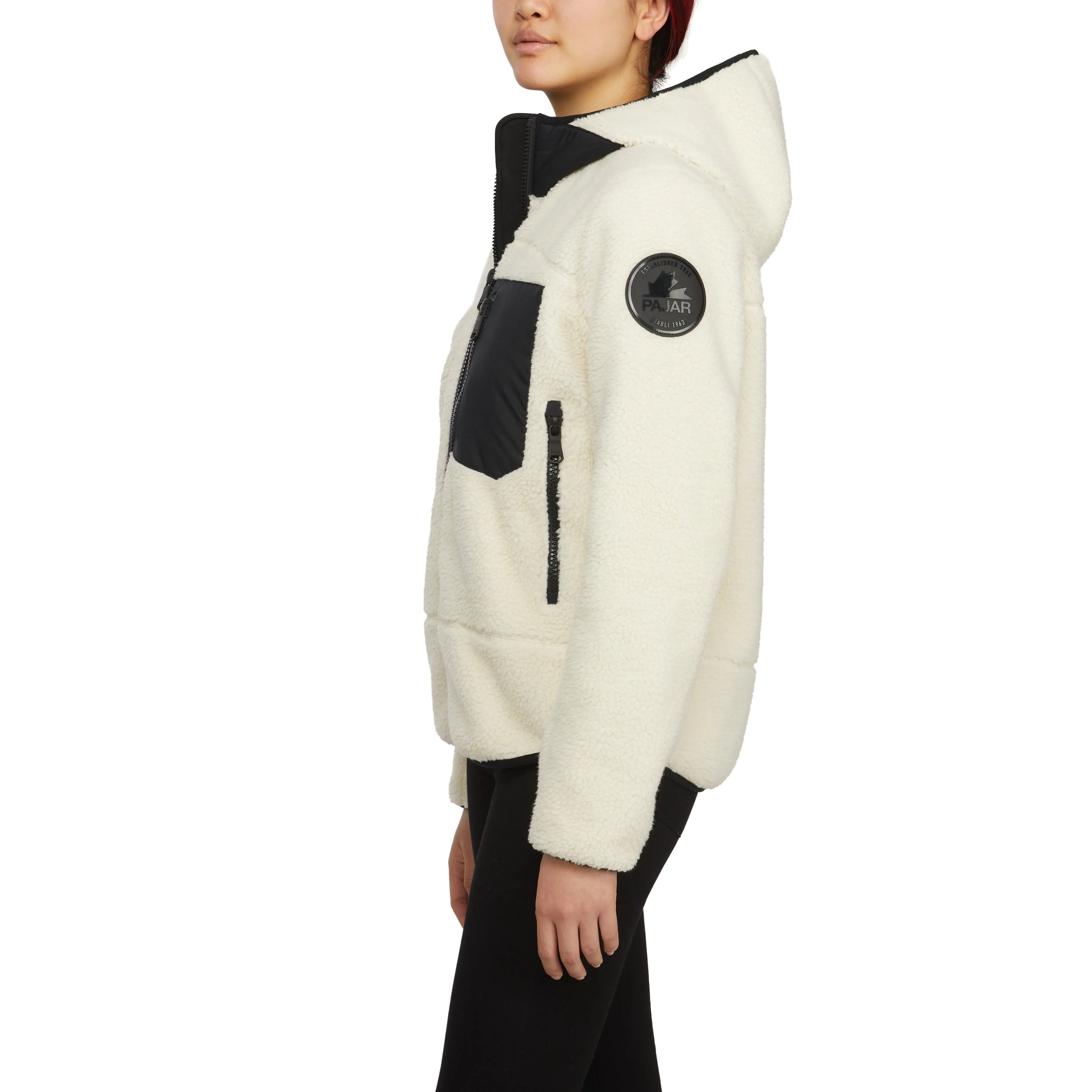 Pajar Women's Blakely Boyfriend Fit Sherpa Jacket with Fixed Hood