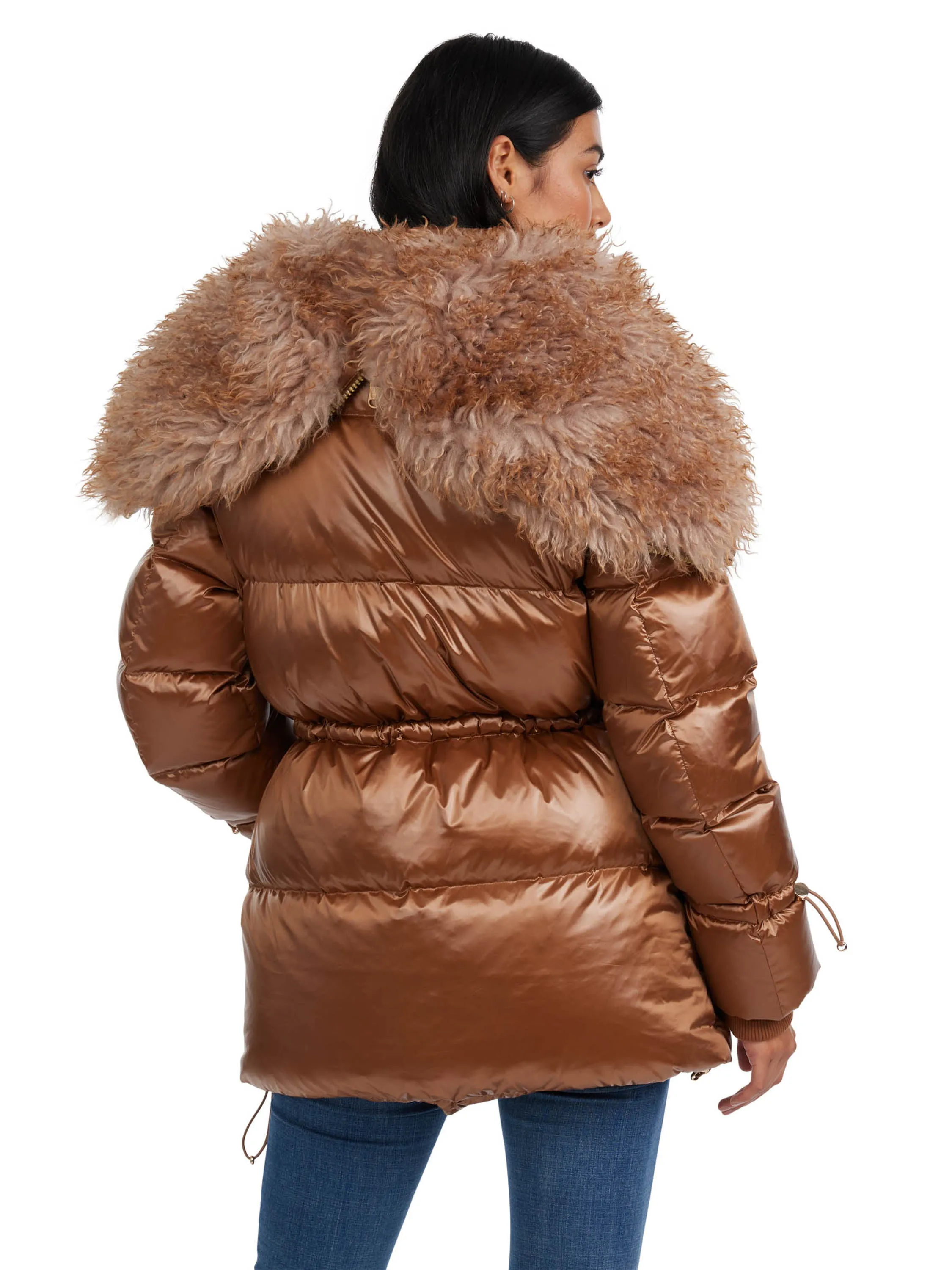 Pajar Women's Electra Mid Puffer with Detachable Sherpa Lined Split Hood