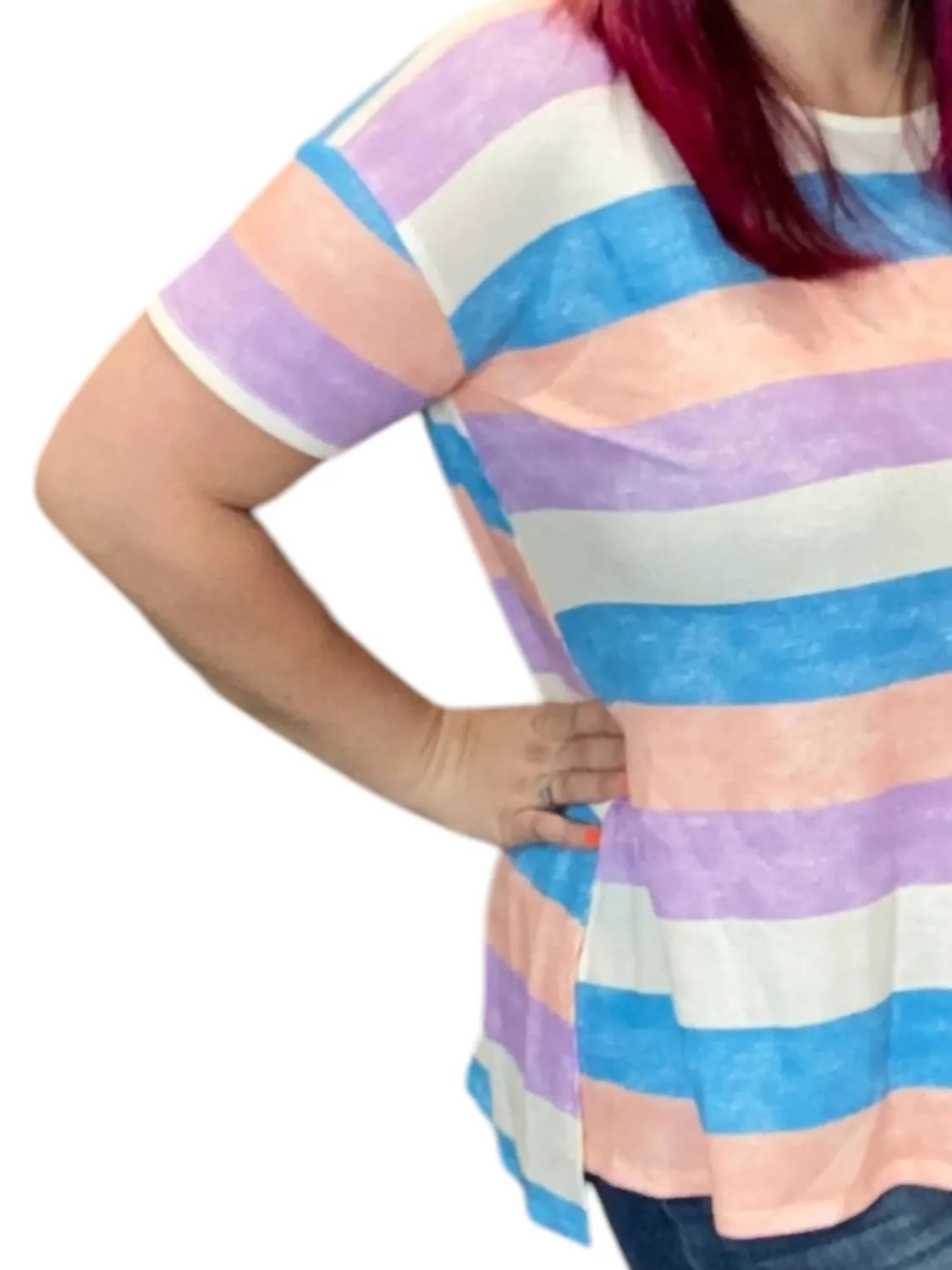 Pastel Tee In Peach Multi