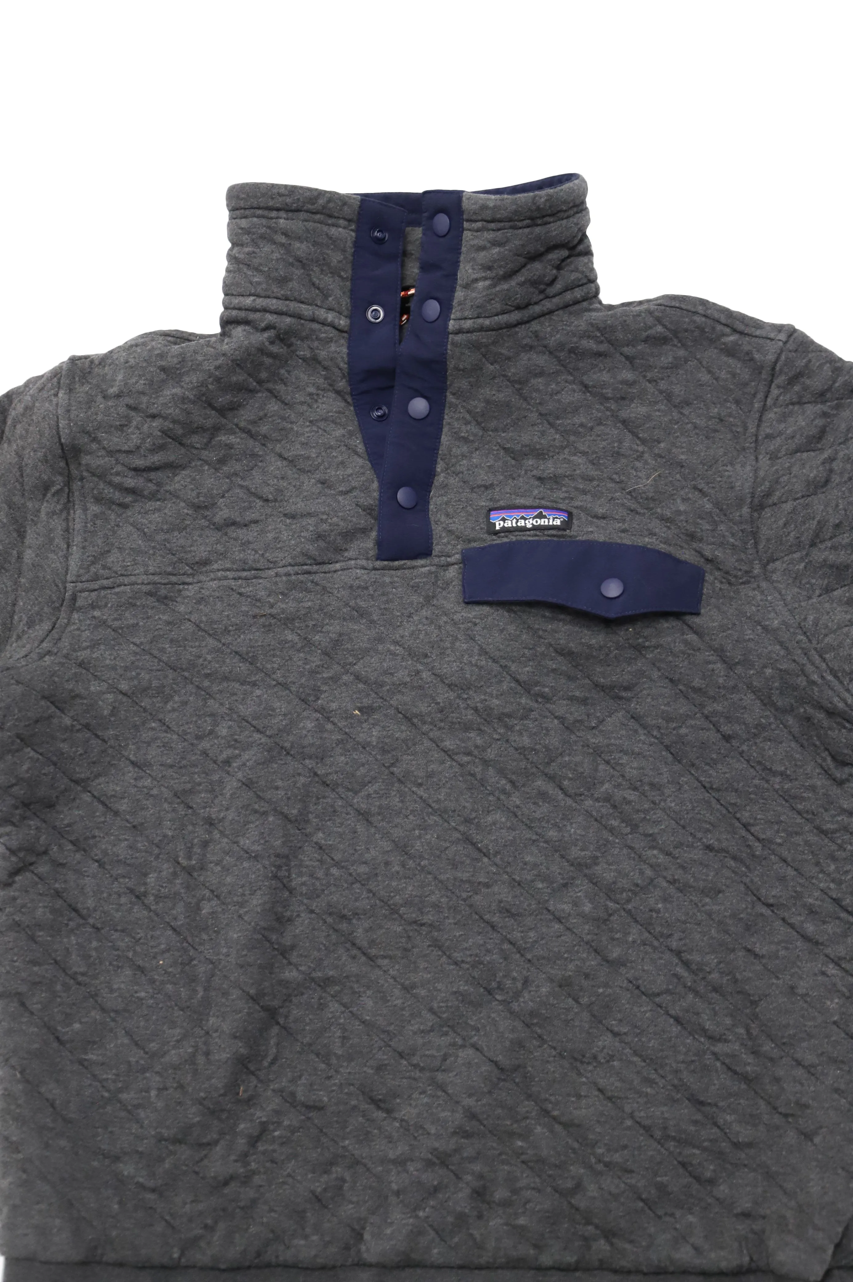 Patagonia Quilt Snap-T Pullover in Grey Cotton