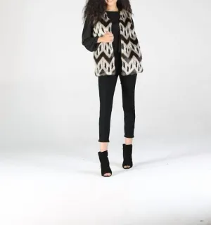 Pattern Vest In Black Brown