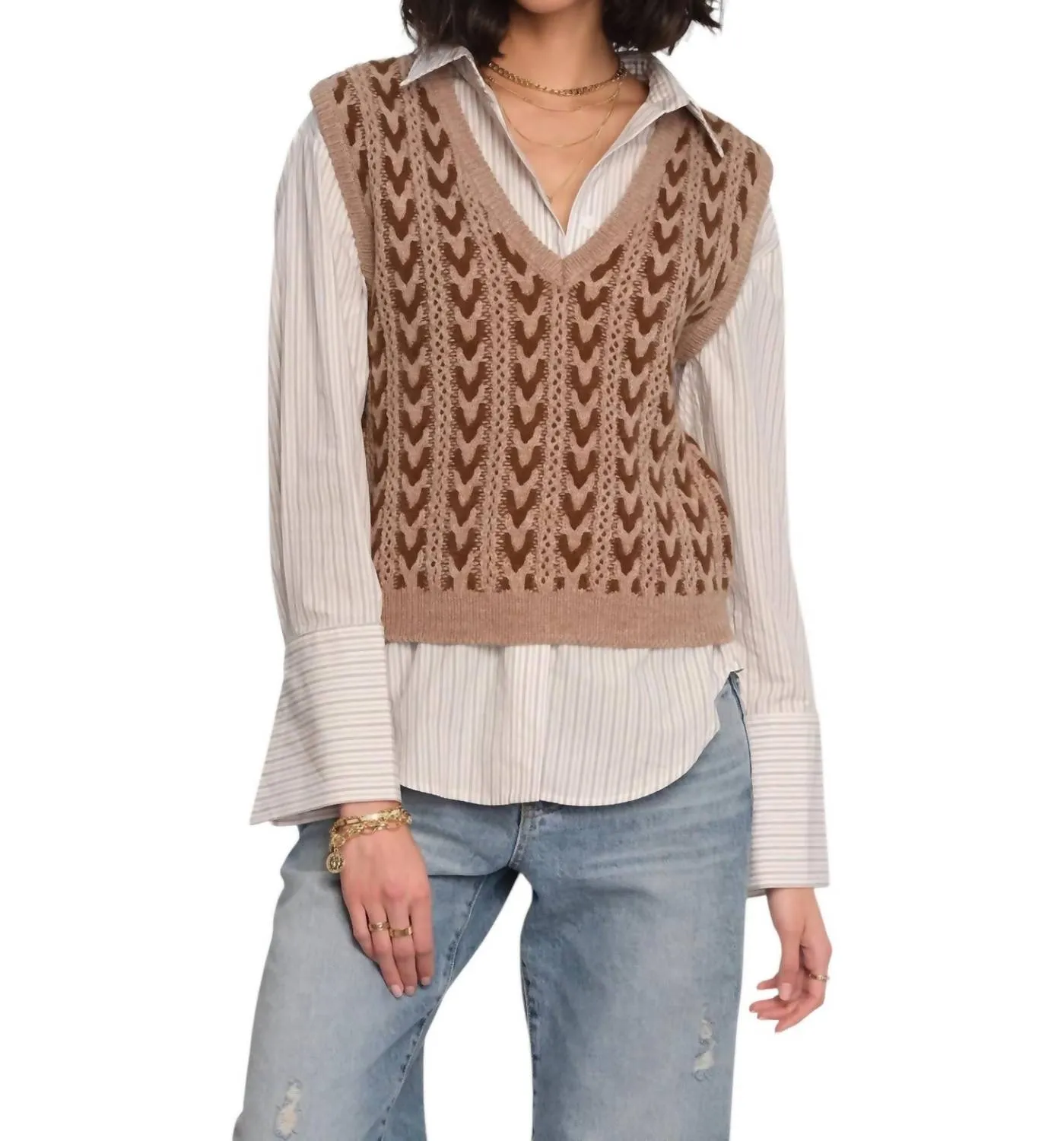 Phoenix Vest In Tan
