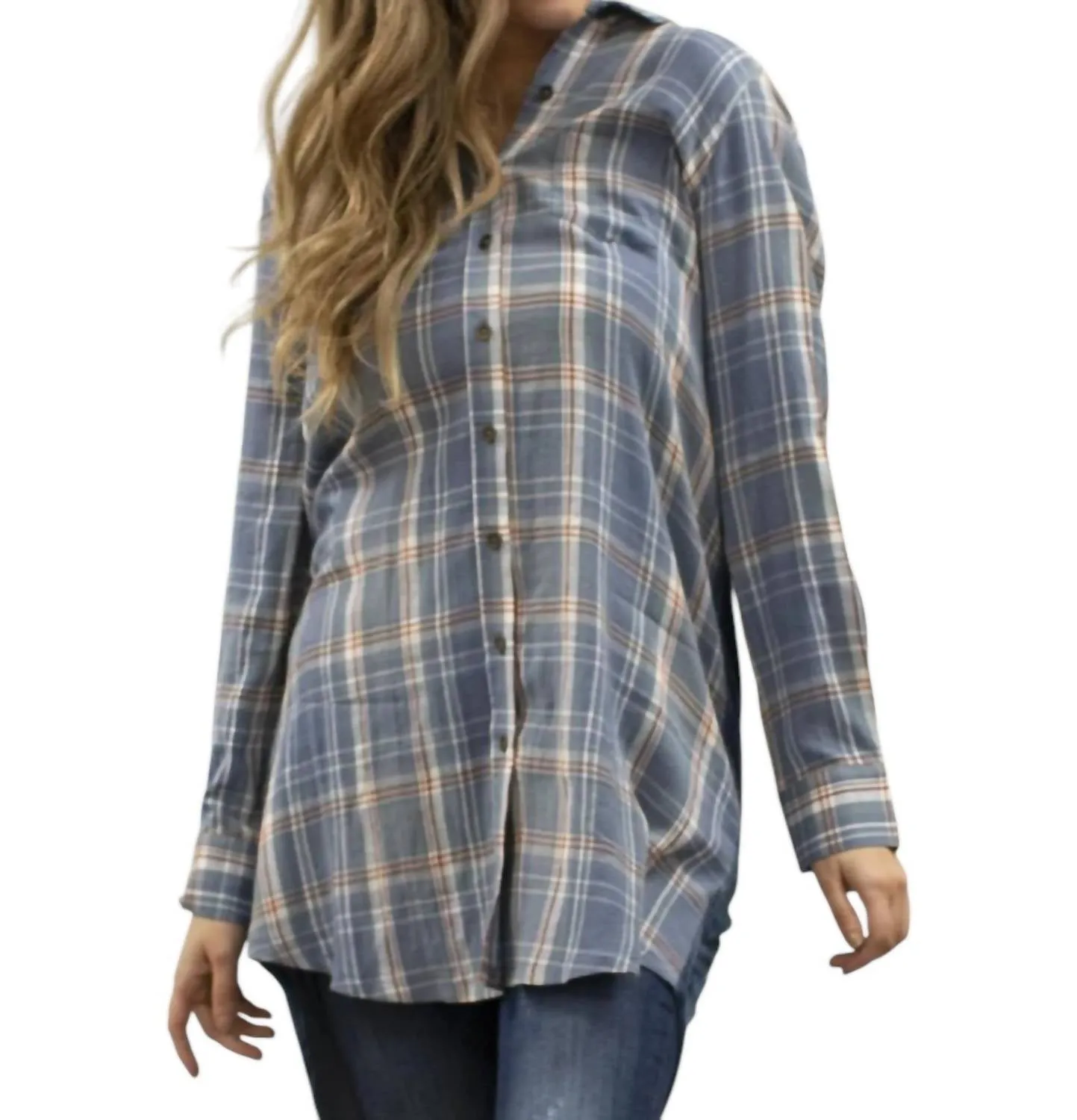 Pilar Tunic Shirt In Blue