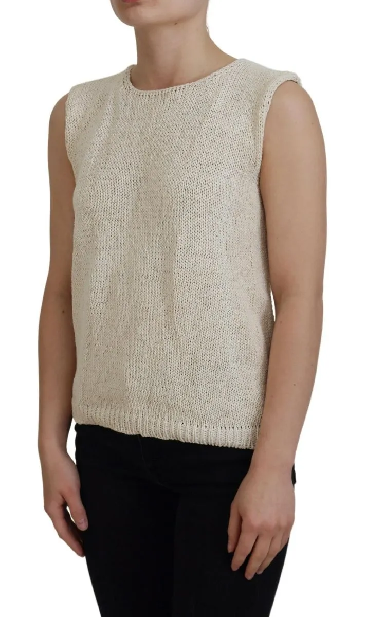 pink MEMORIES  Cotton Blend Sleeveless Round Neck Tank Women's Top