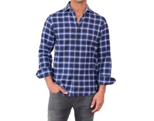 Plaid Shirt Jacket In Navy