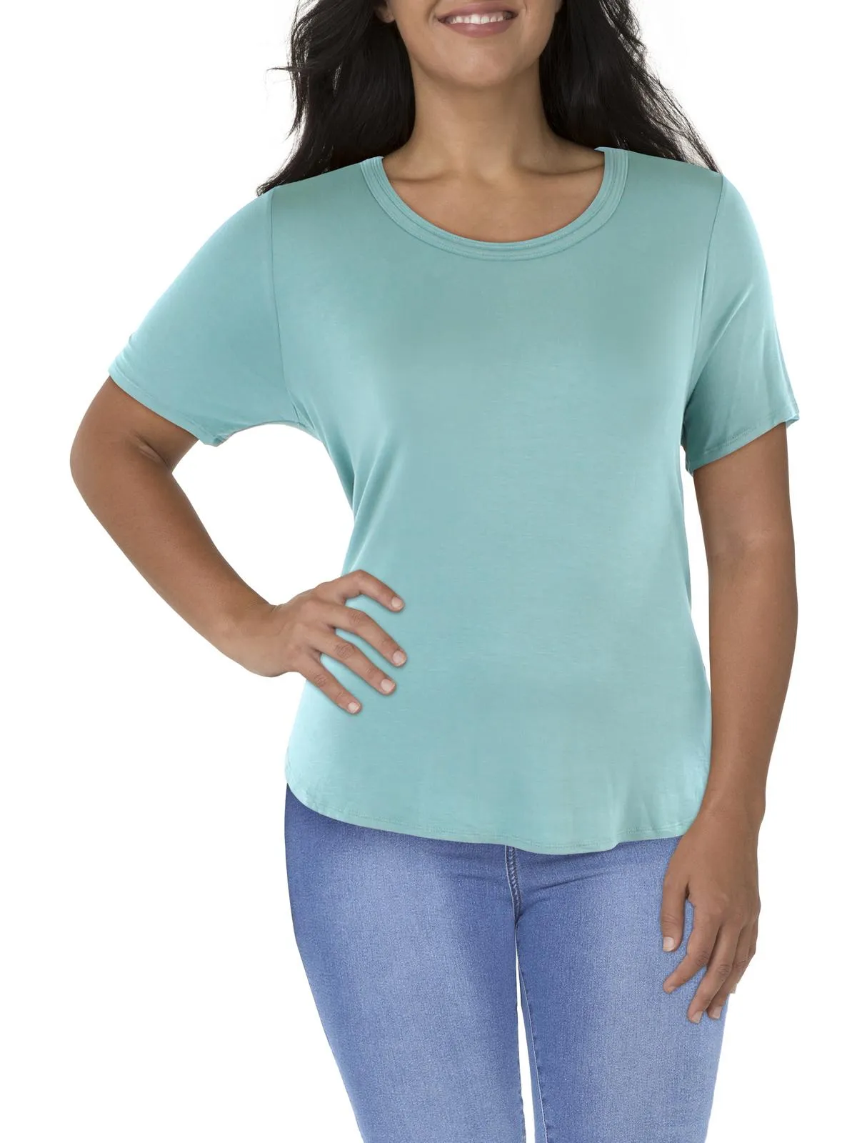 Plus Womens Knit Short Sleeves T-Shirt