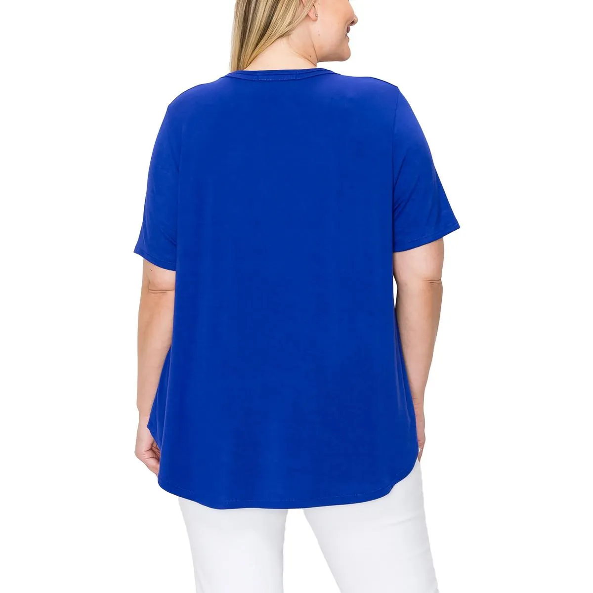Plus Womens Knit Short Sleeves T-Shirt