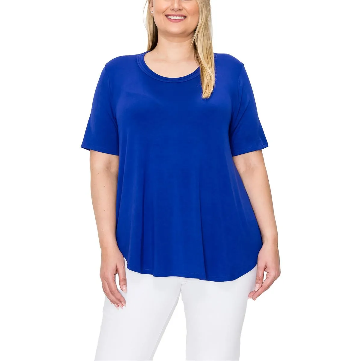 Plus Womens Knit Short Sleeves T-Shirt