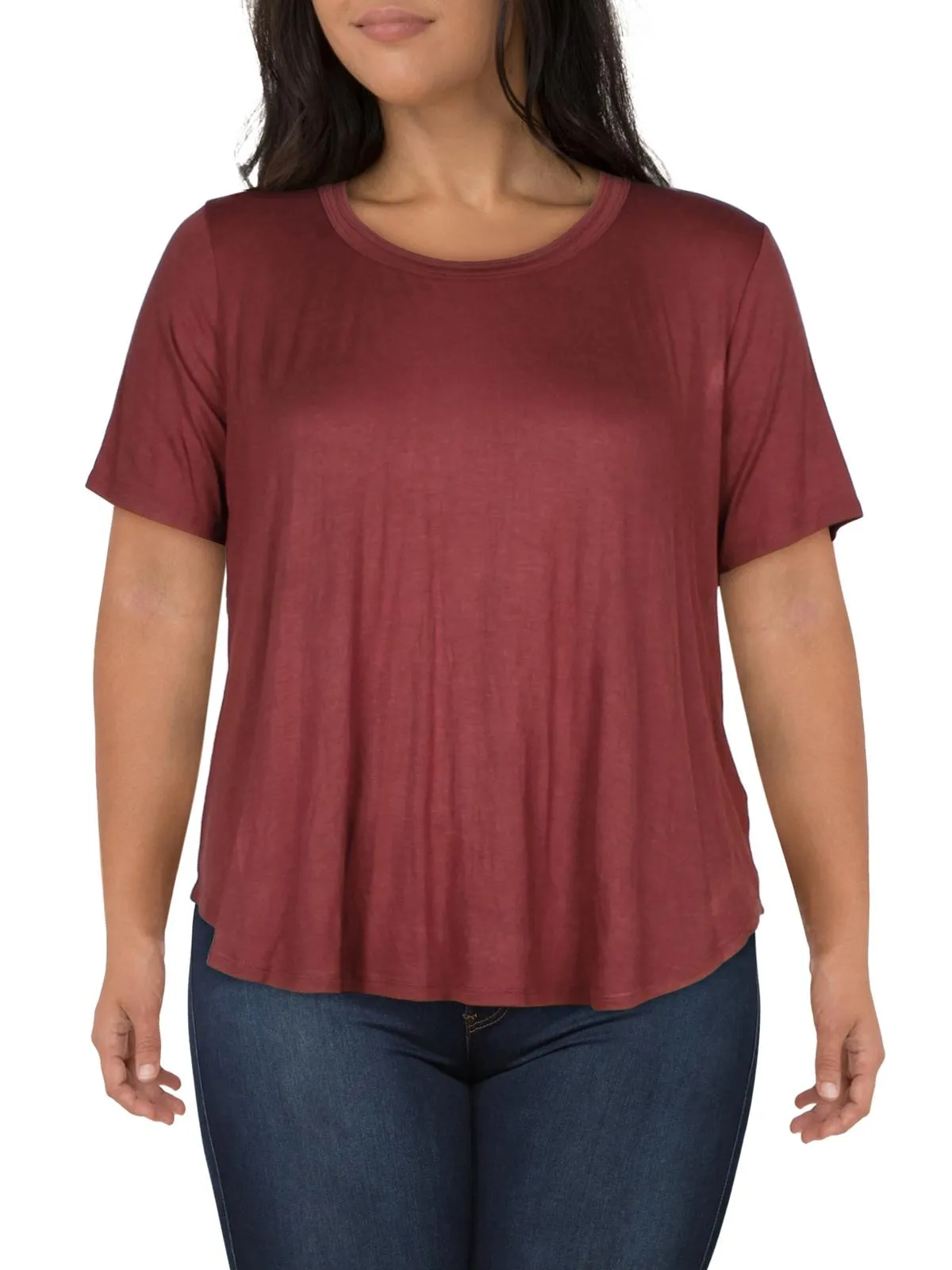 Plus Womens Knit Short Sleeves T-Shirt