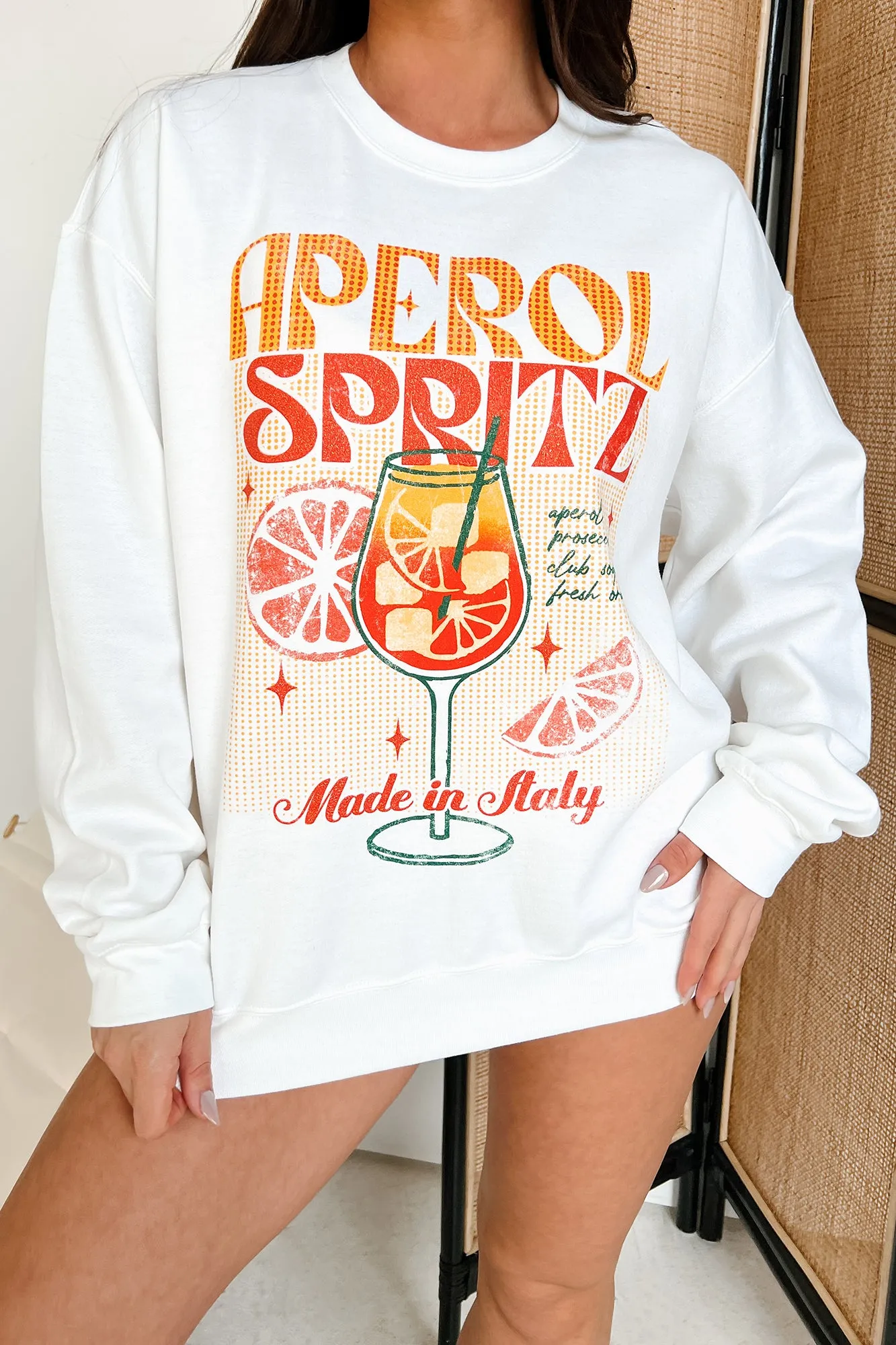 "Aperol Spritz" Graphic Sweatshirt (White)