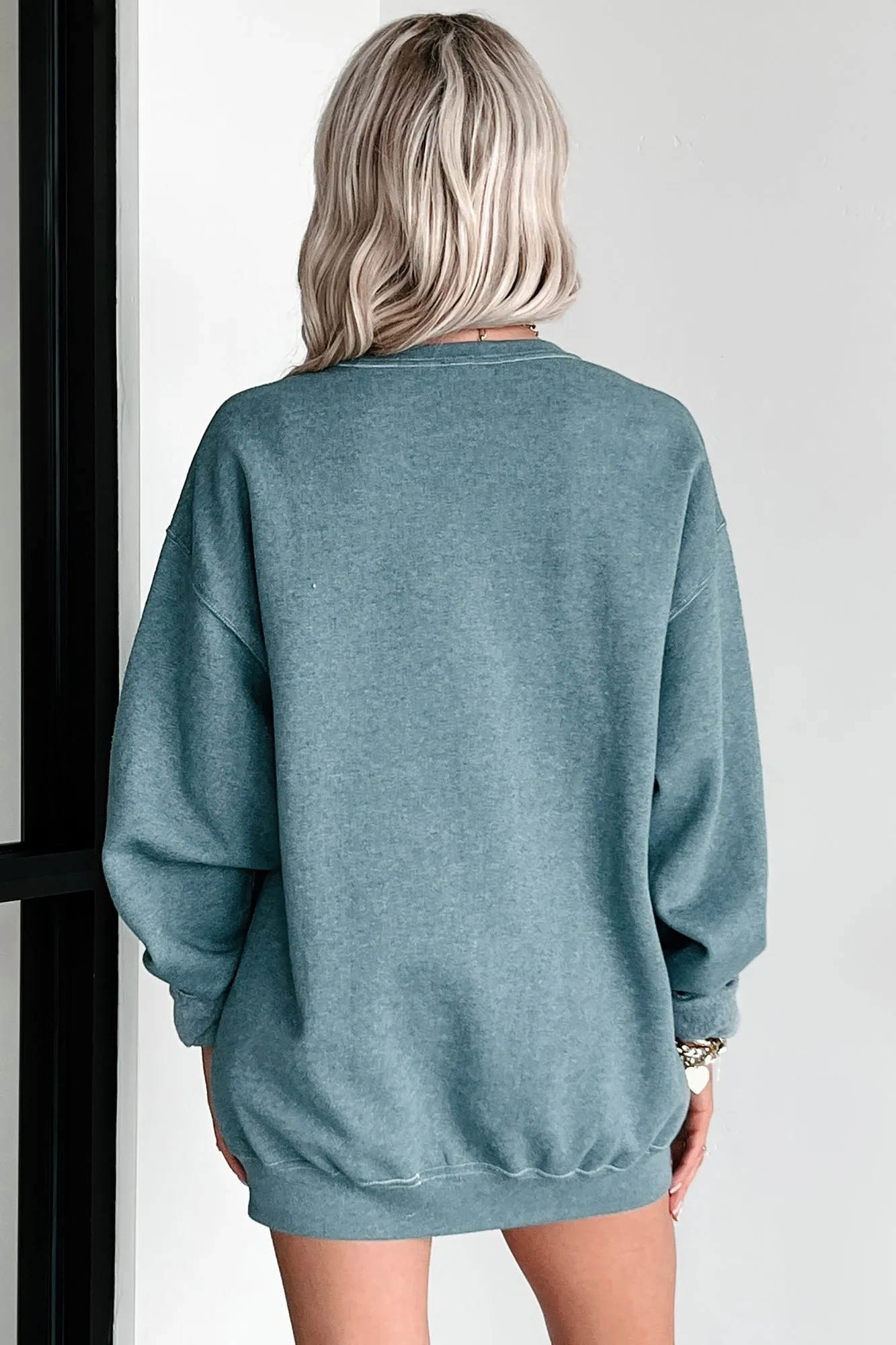 "Ruby Red Pomegranate" Graphic Sweatshirt (Silver Pine)