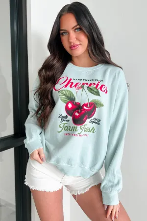 "Sweet And Delicious" Graphic Sweatshirt (Light Sage)