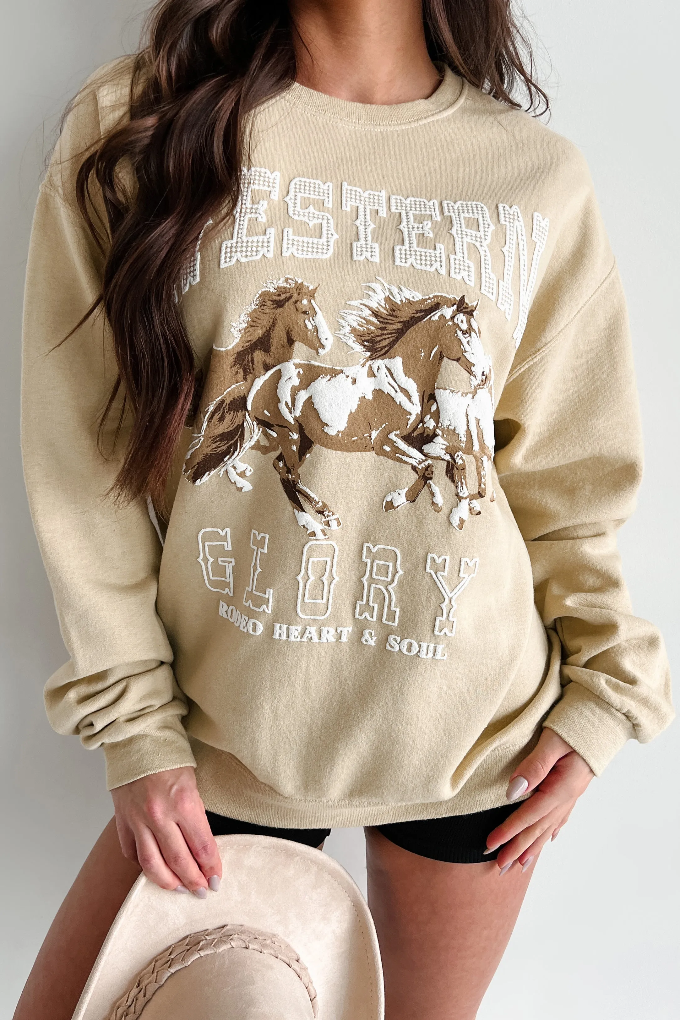 "Western Glory" Graphic Sweatshirt (Golden Flax)