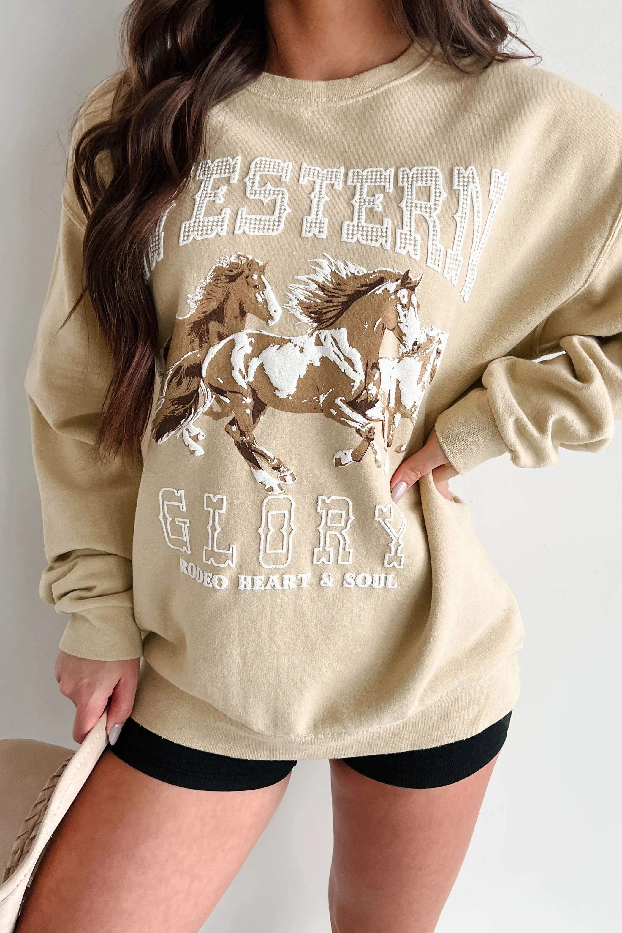 "Western Glory" Graphic Sweatshirt (Golden Flax)
