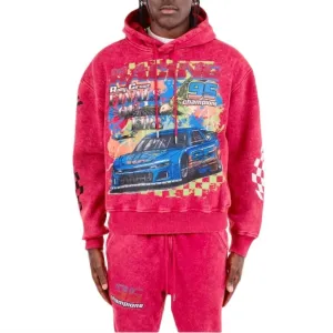 Racing Cropped Hoodie In Red