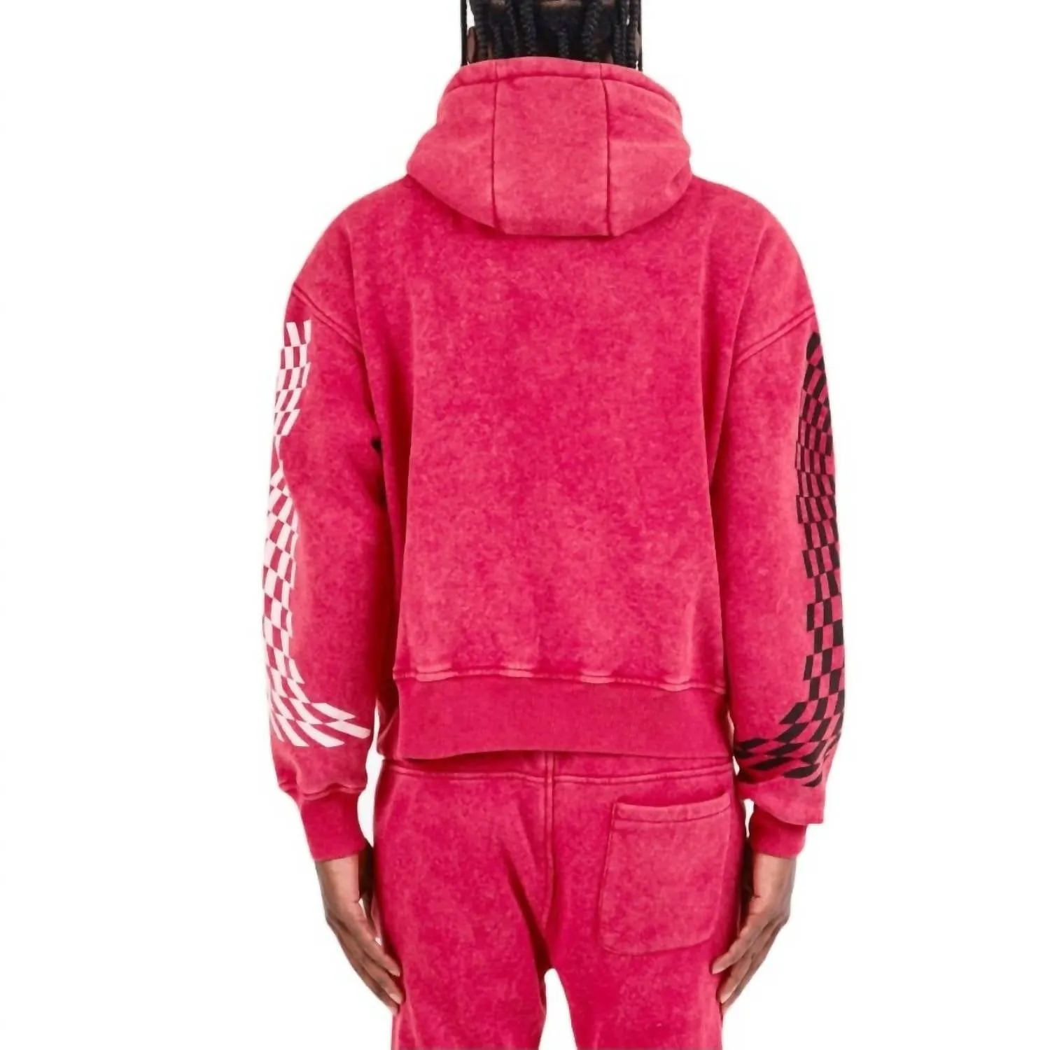 Racing Cropped Hoodie In Red
