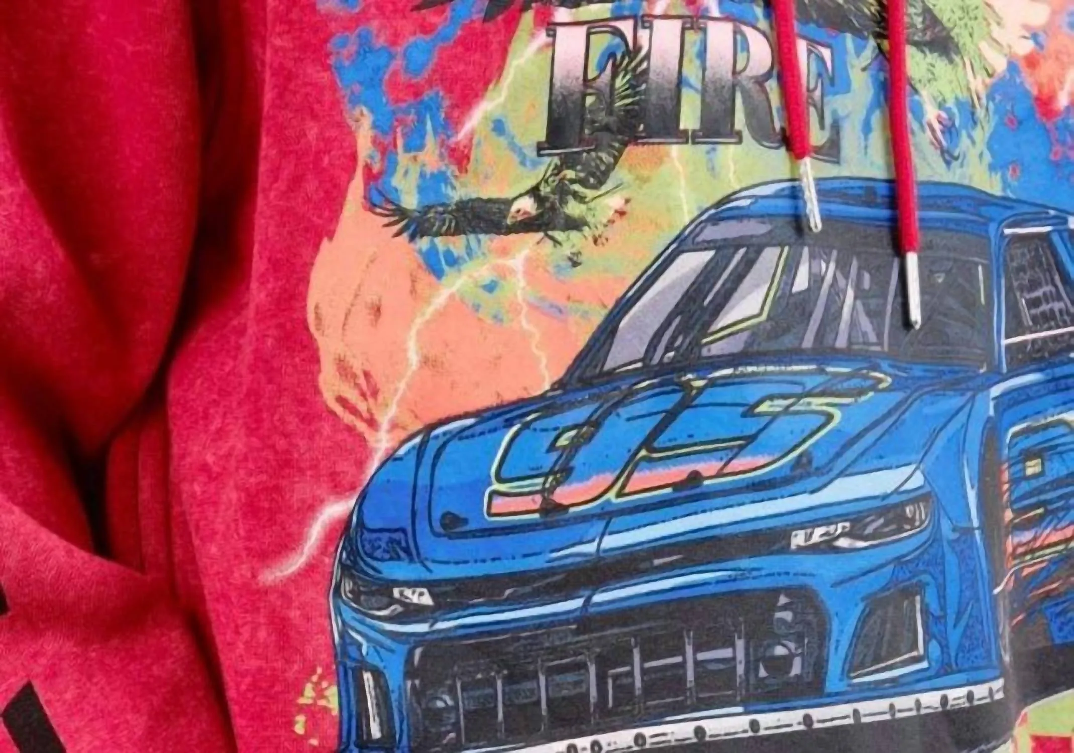 Racing Cropped Hoodie In Red