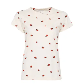 rag & bone Women's Allover Ladybug Tee, White Multi