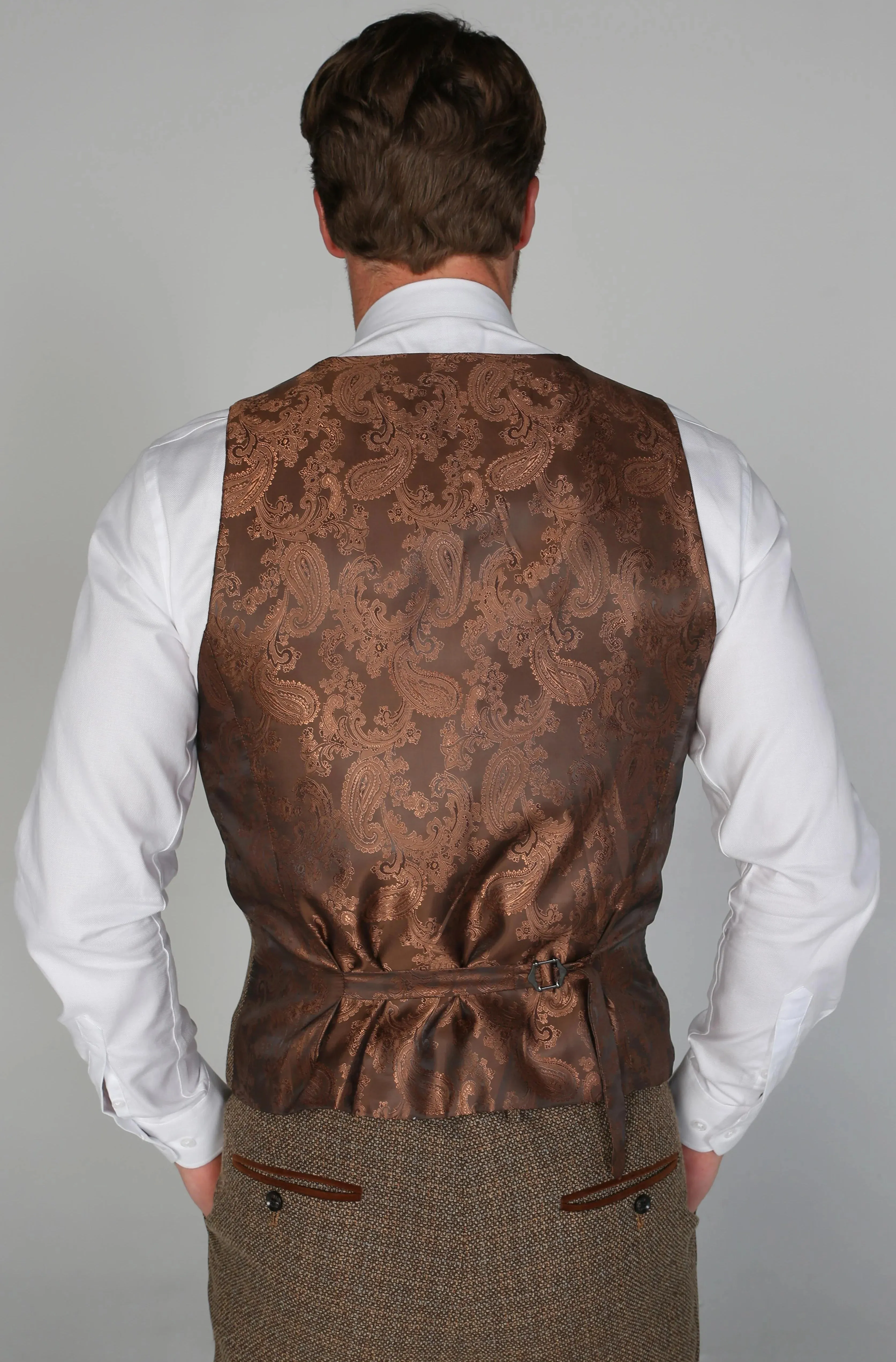 Ralph Tweed Check Brown Waistcoat