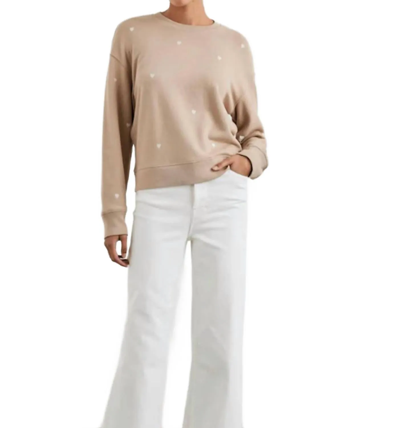 Ramona Sweatshirt In Ecru Heart