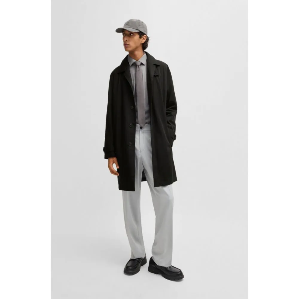 Regular-fit coat in water-repellent fabric