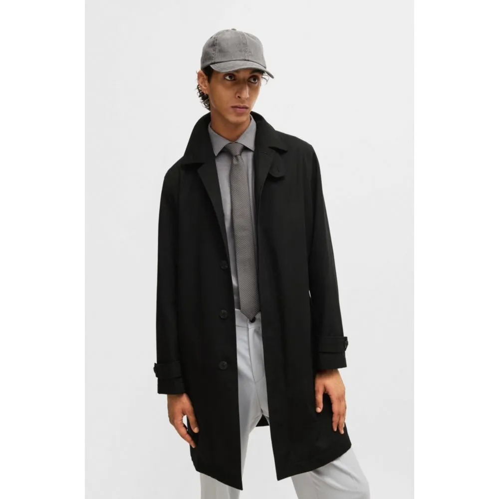 Regular-fit coat in water-repellent fabric