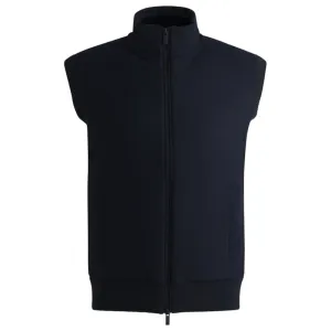 Regular-fit gilet with brushed-flannel front