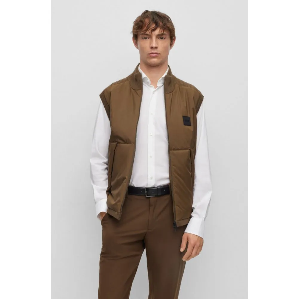 Regular-fit gilet with logo patch