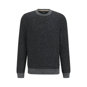 Regular-fit sweater with herringbone structure and ribbed cuffs