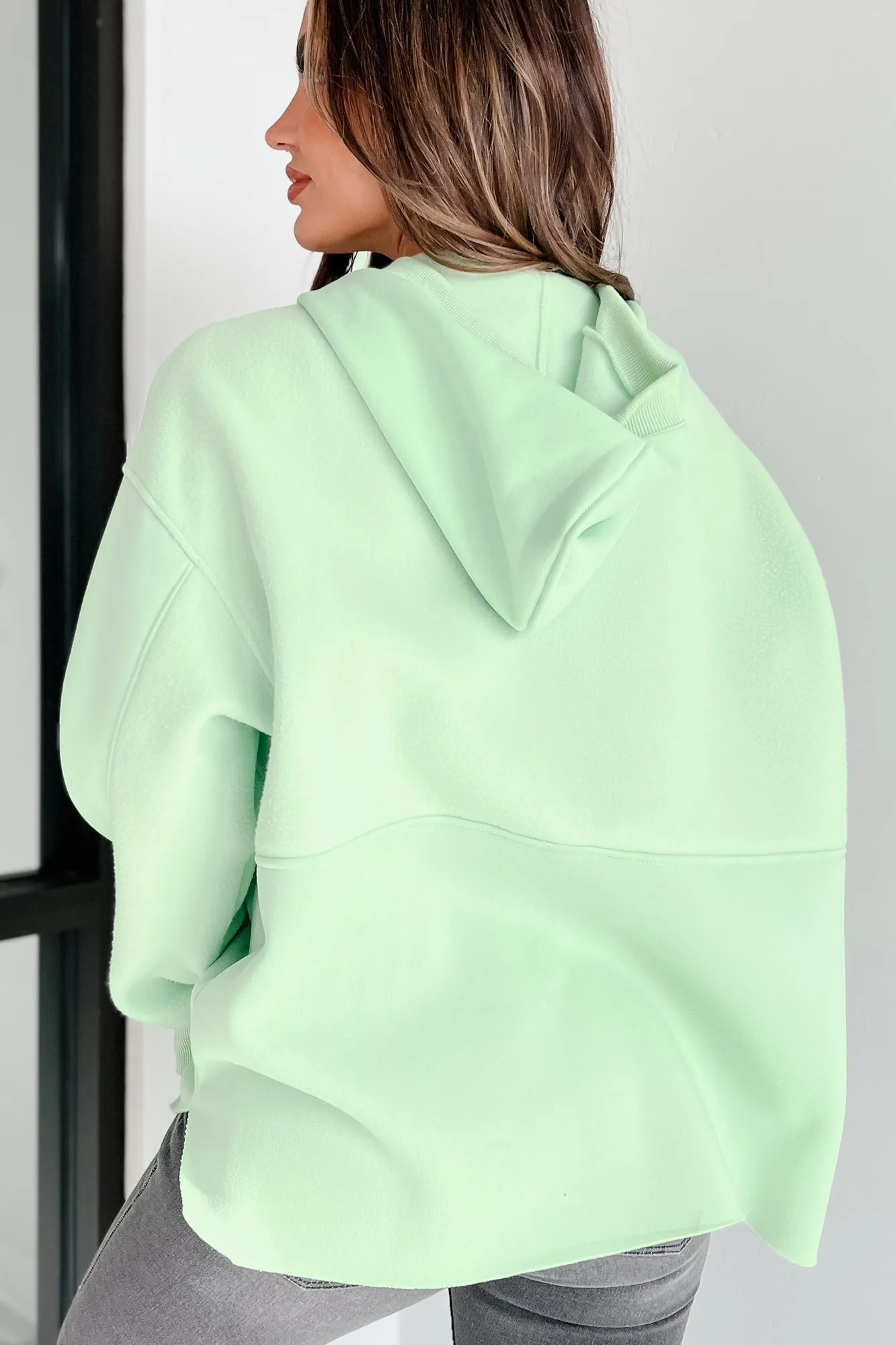 Reserved For Snuggles Oversized Fleece Hoodie (Ultra Mint)