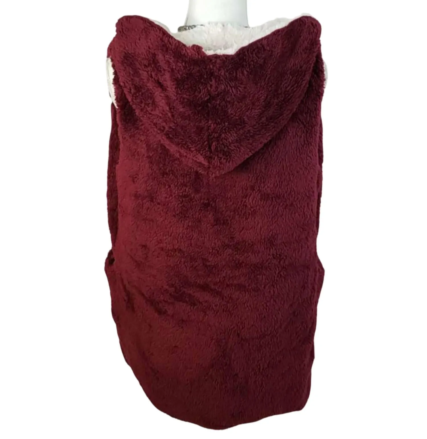 Reversible Fur Jacket In Wine And Cream