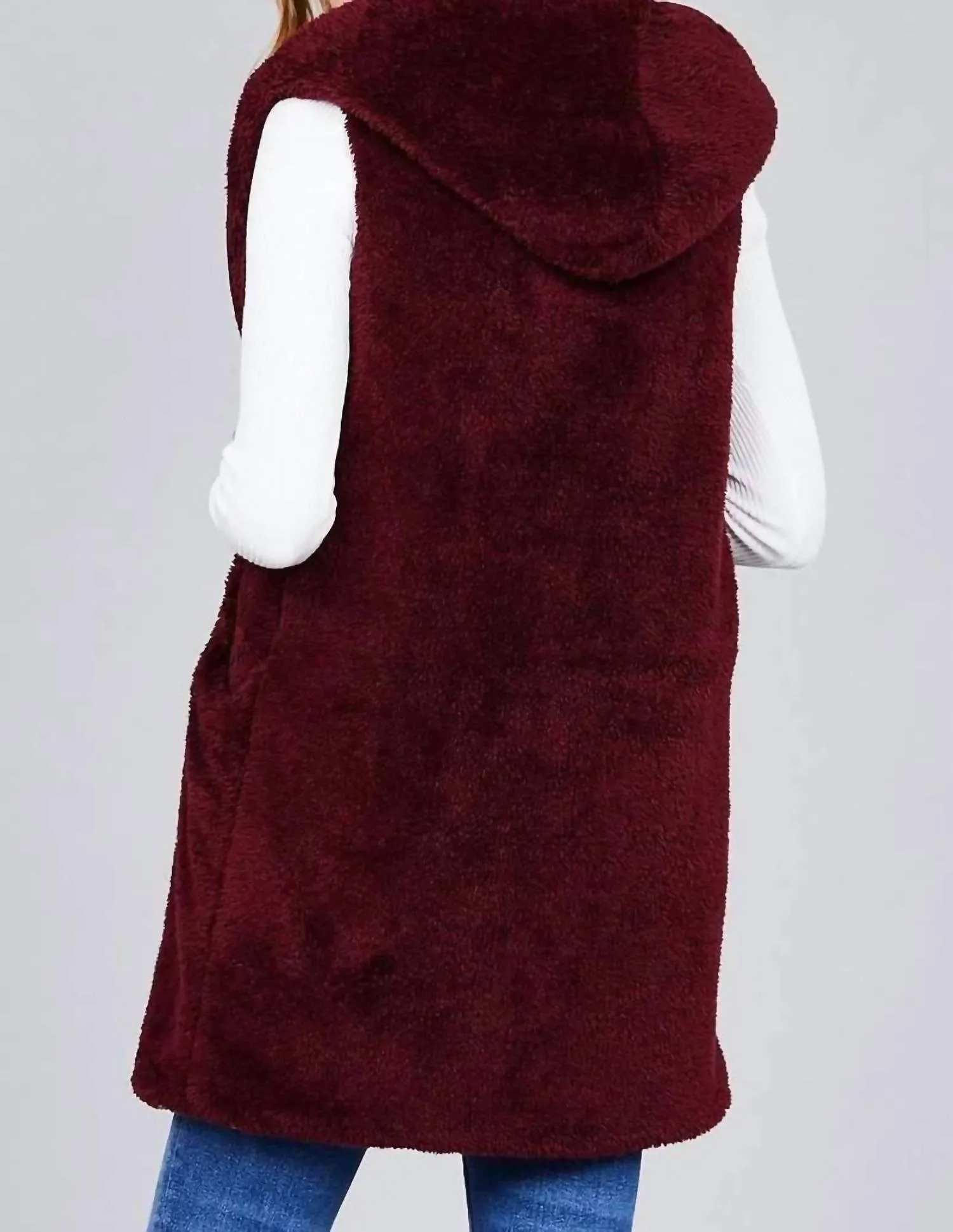 Reversible Fur Jacket In Wine And Cream
