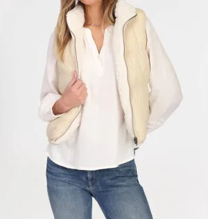Reversible Fur Vest In Off White