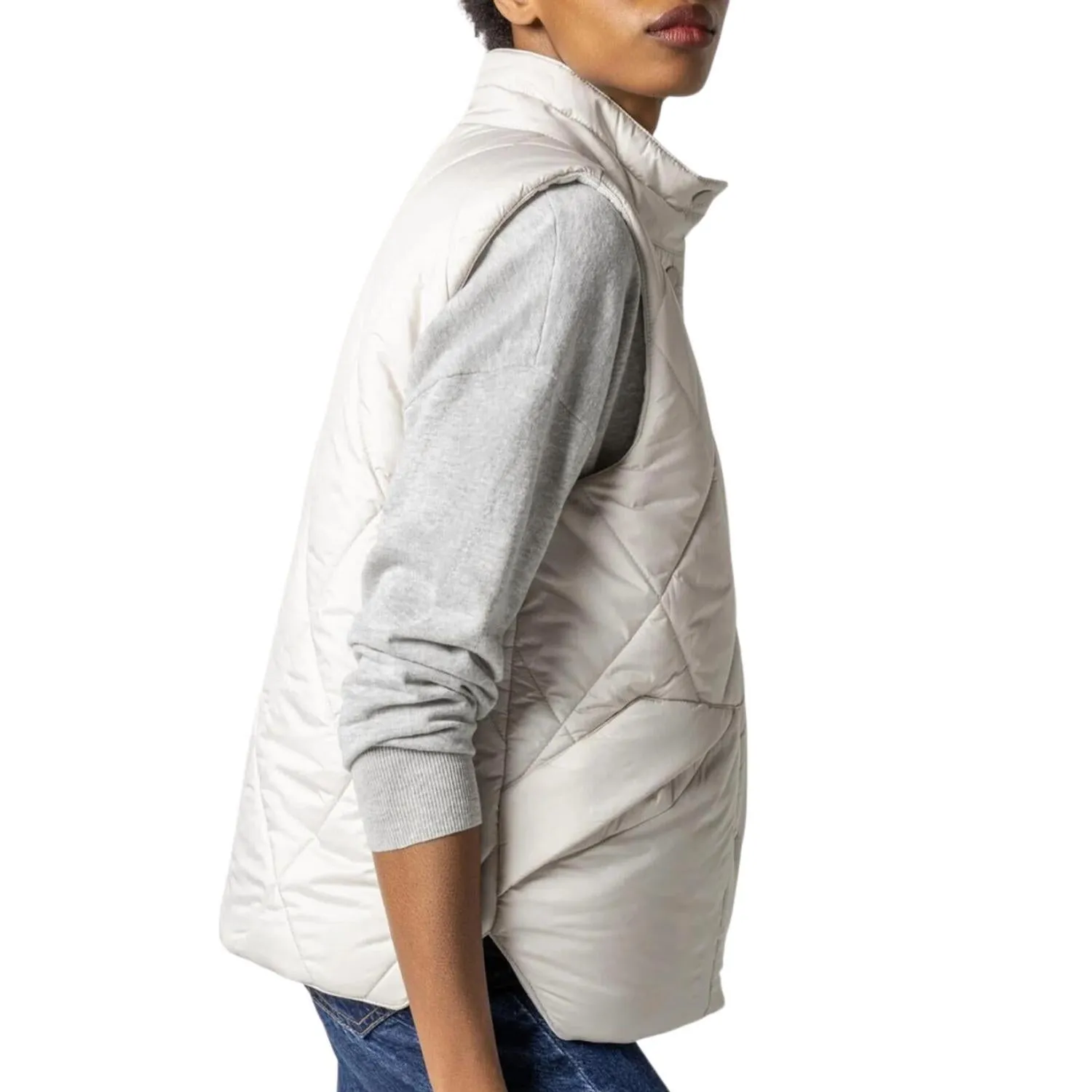Reversible Snap Front Vest In Opal