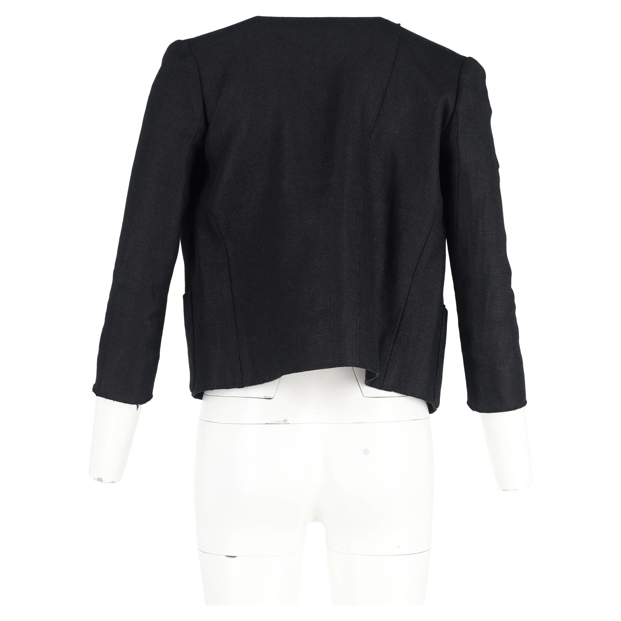 Roland Mouret 3/4 Sleeve Jacket in Black Linen