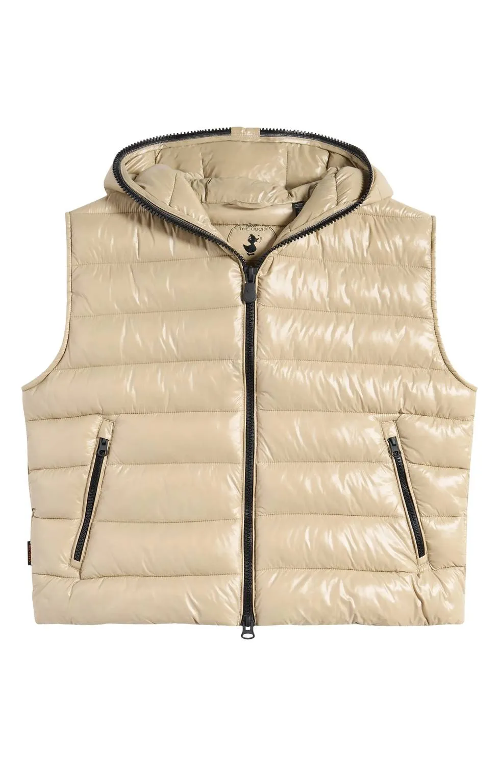 Romina Hooded Vest In Wood Beige