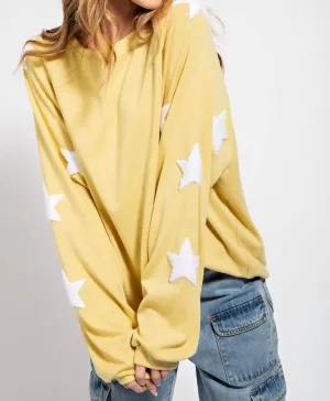 Sarah Star Sweatshirt In Mustard Yellow