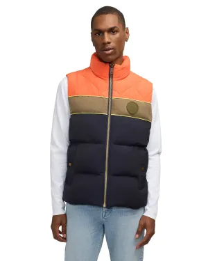 Scotch & Soda Men's Ovela Mixed Media Vest With Multi Quilted Detailing