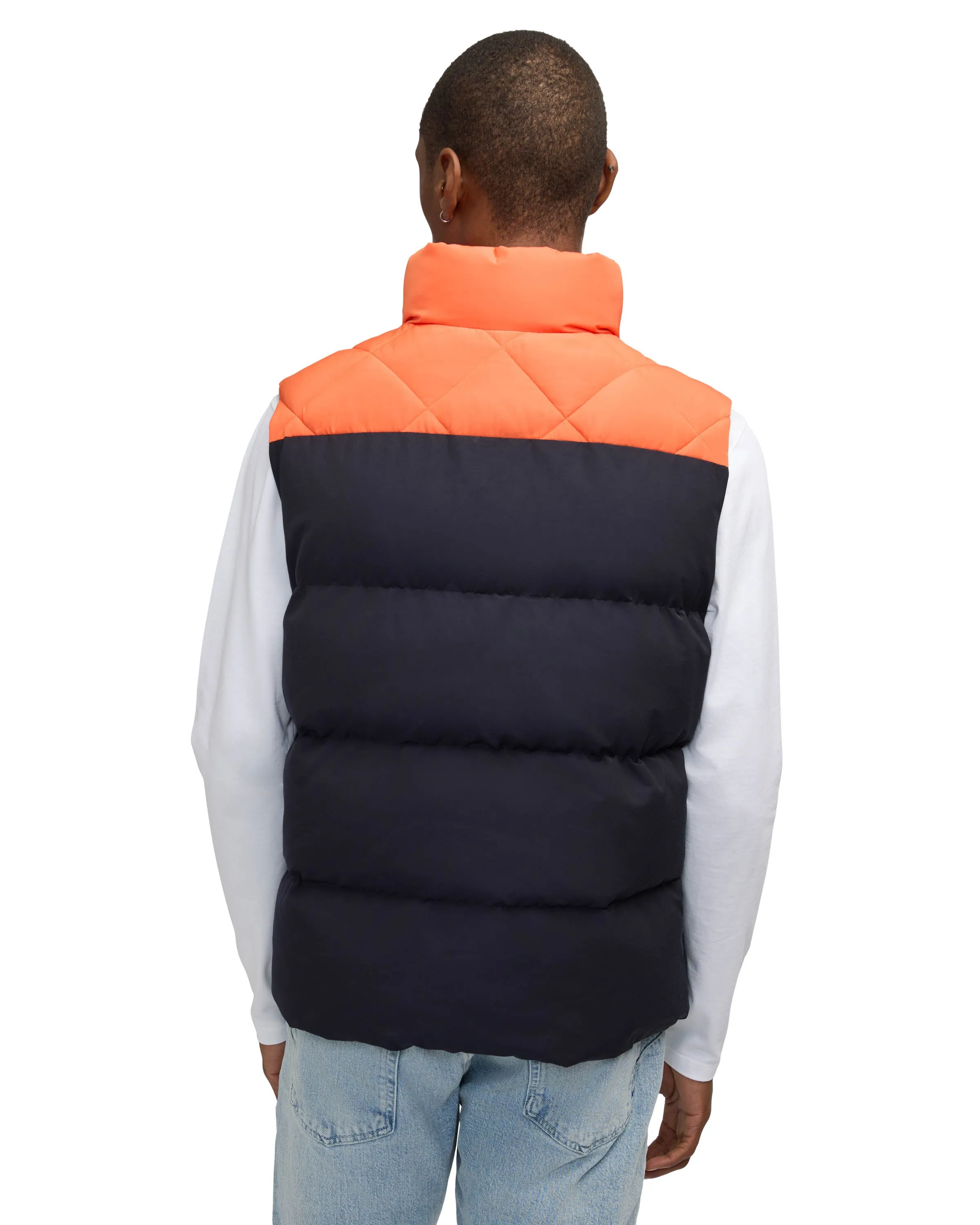 Scotch & Soda Men's Ovela Mixed Media Vest With Multi Quilted Detailing
