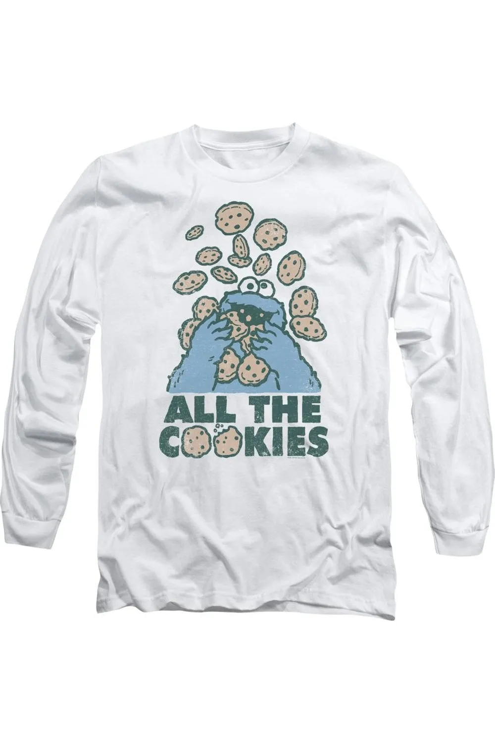 Sesame Street All The Cookies Long Sleeve Adult Tee / T-Shirt
