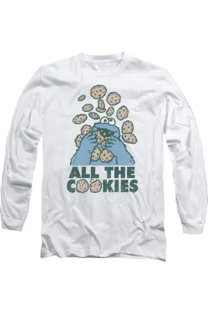 Sesame Street All The Cookies Long Sleeve Adult Tee / T-Shirt